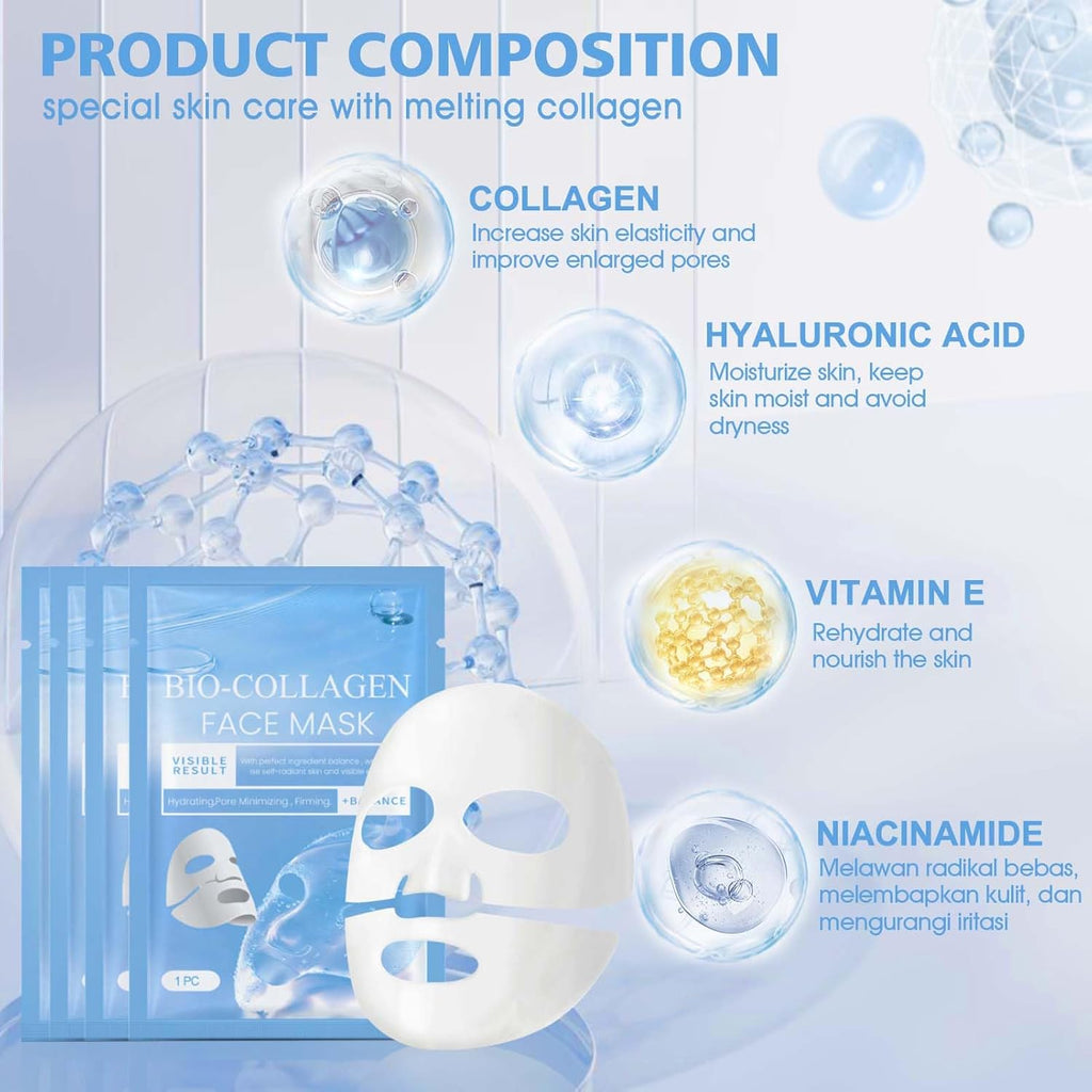 Mascarilla Noche, Collagen Mask, Korean Collagen Firming Mask, Mascarilla De Colageno, Iluminar El Color De La Piel, Reducir Las Líneas Finas