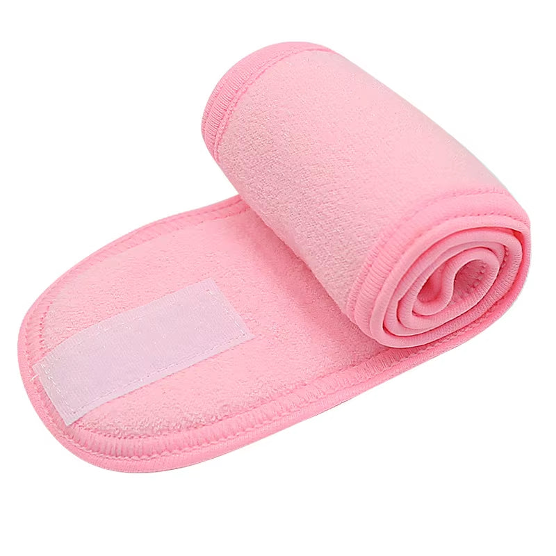 1 PC Makeup Hairband Eyelashes Extension Spa Facial Headband Makeup Wrap Head Terry Cloth Headband Stretch Towel with Magic Tape