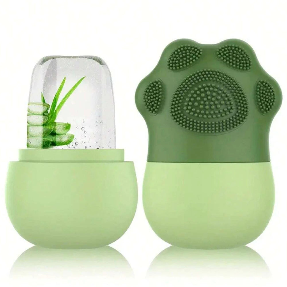 Ice Roller for Face Beauty Ice Roller with Cosmetic Brush Scrubber Mat Pad Cleaning Tool Skin Care Tools Perfect Gift for Women