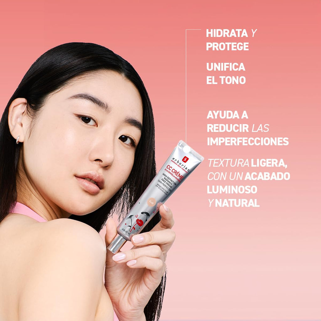 Erborian - Centella Asiatica CC Cream - Tratamiento Iluminador Y Maquillaje Para La Piel De Alta Definición - Tratamiento Facial Cosmético Coreano Con SPF 25