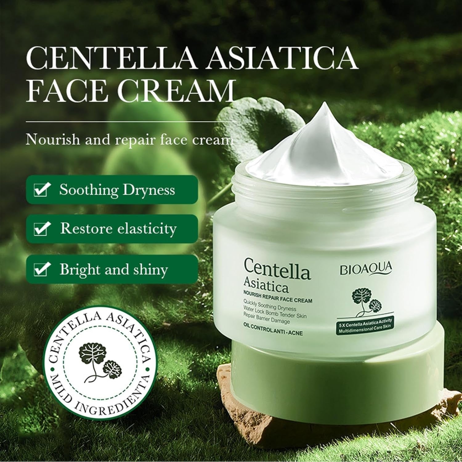 Crema Facial Centella Asiatica - Crema Facial Hidratante, Reparadora Para Mujer | Crema Hidratante 50 G, Crema Reafirmante Para La Piel Para Mujeres Que Repara La Centella Asiática