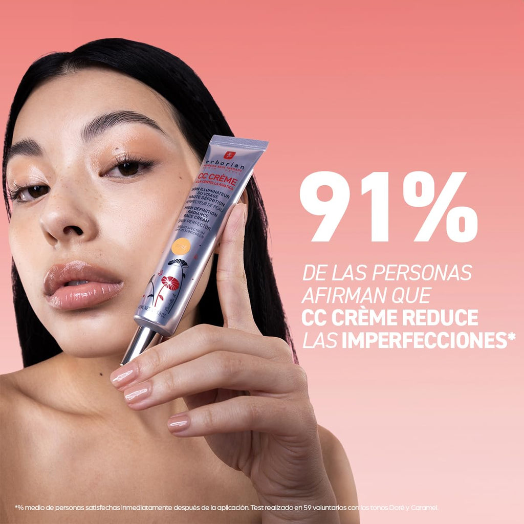 Erborian - Centella Asiatica CC Cream - Tratamiento Iluminador Y Maquillaje Para La Piel De Alta Definición - Tratamiento Facial Cosmético Coreano Con SPF 25
