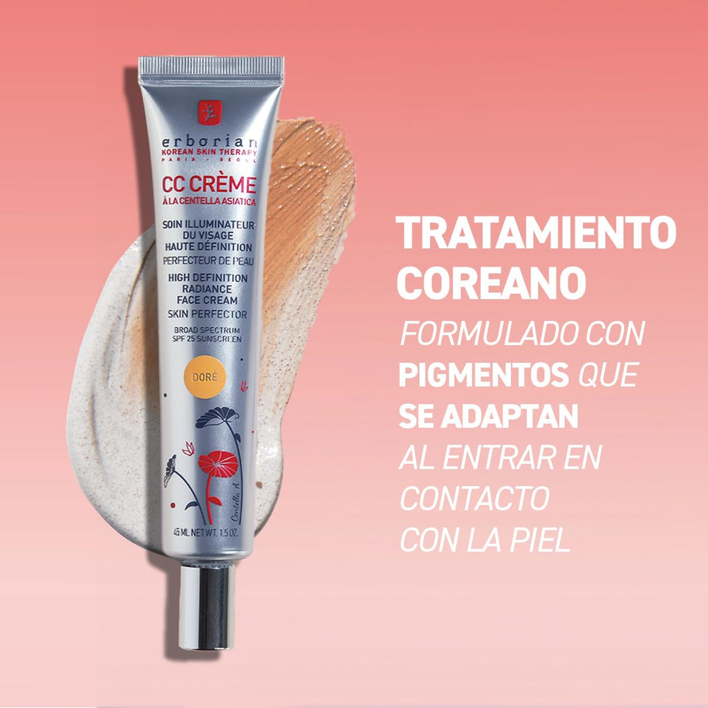 Erborian - Centella Asiatica CC Cream - Tratamiento Iluminador Y Maquillaje Para La Piel De Alta Definición - Tratamiento Facial Cosmético Coreano Con SPF 25