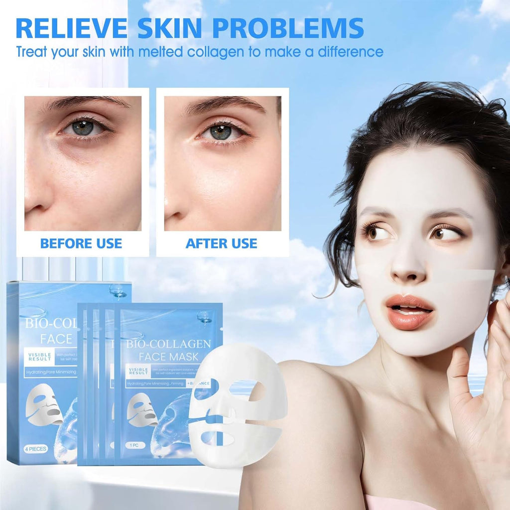 Mascarilla Noche, Collagen Mask, Korean Collagen Firming Mask, Mascarilla De Colageno, Iluminar El Color De La Piel, Reducir Las Líneas Finas