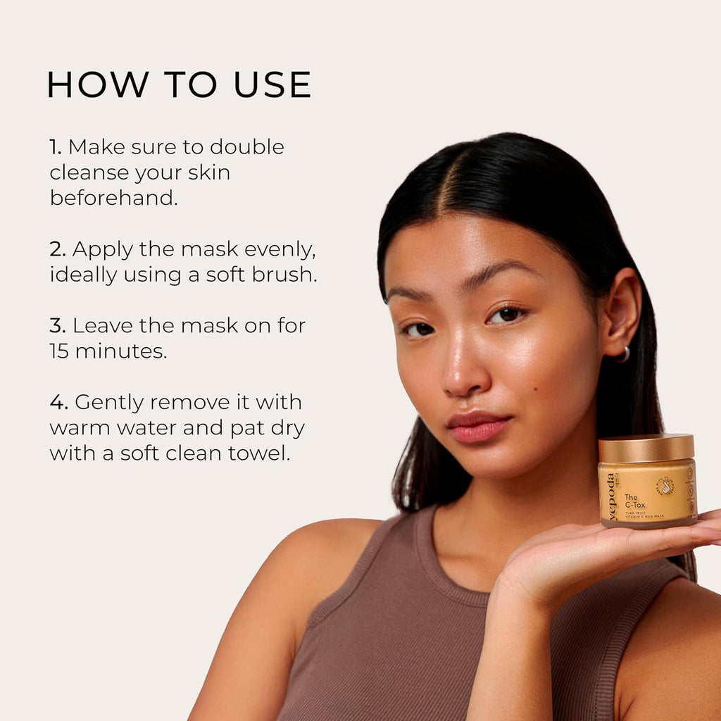 Yepoda - the C-TOX - Mascarilla Facial Vitamina C Con Fruta Yuza Y Caolín, Cosmética Coreana (80 Gramos)