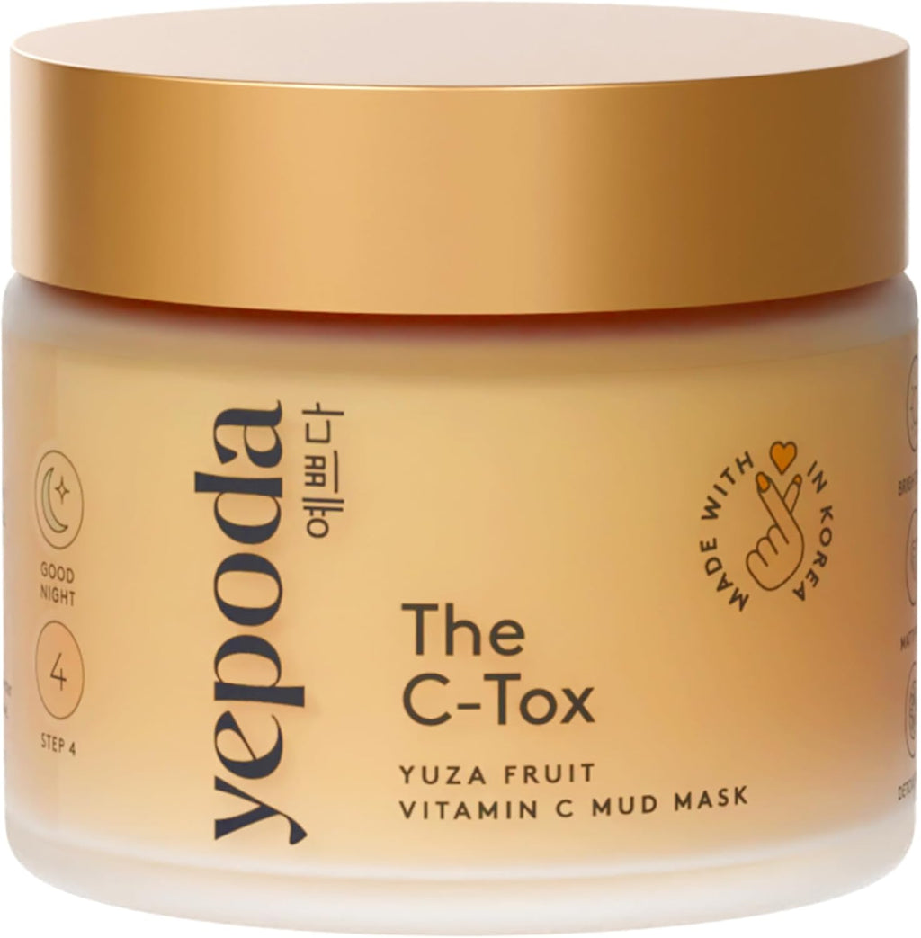 Yepoda - the C-TOX - Mascarilla Facial Vitamina C Con Fruta Yuza Y Caolín, Cosmética Coreana (80 Gramos)