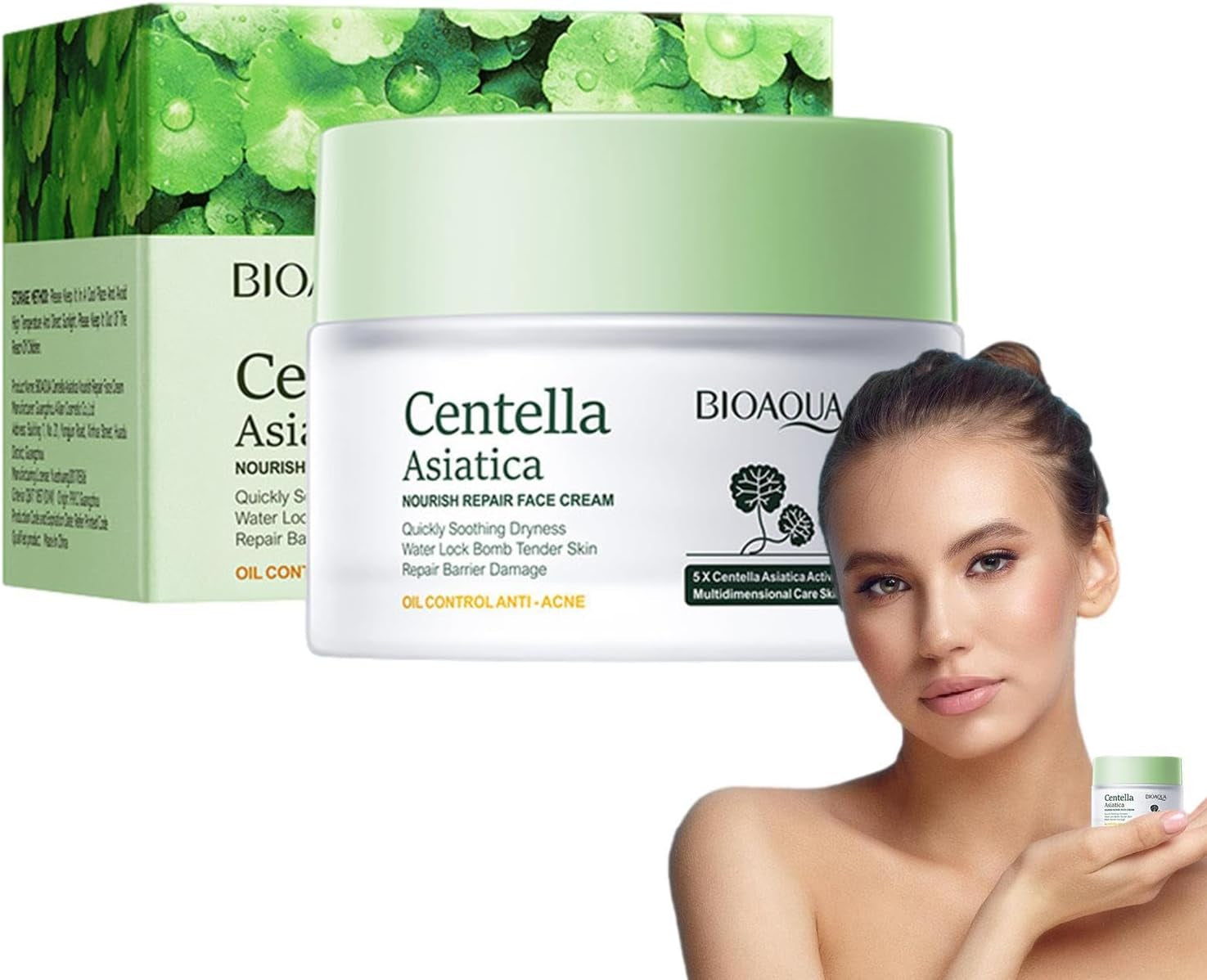 Crema Facial Centella Asiatica - Crema Facial Hidratante, Reparadora Para Mujer | Crema Hidratante 50 G, Crema Reafirmante Para La Piel Para Mujeres Que Repara La Centella Asiática